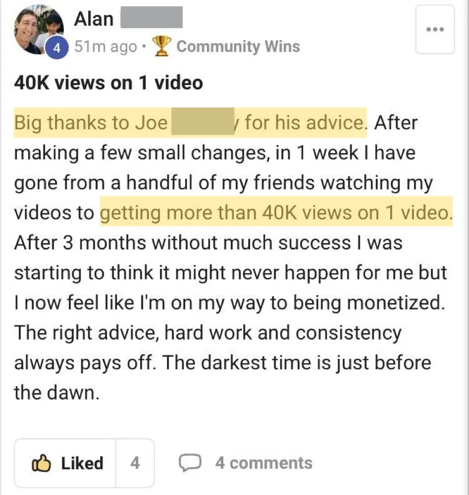 Win posted by Alan