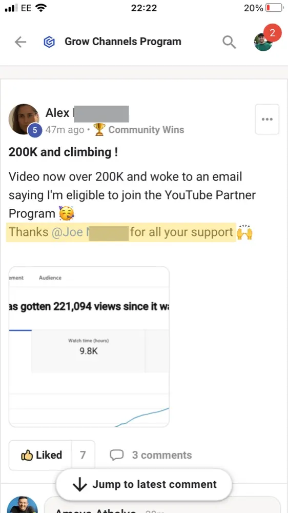 Win posted by Alex