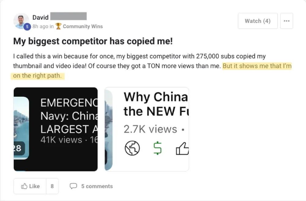 Win posted by David