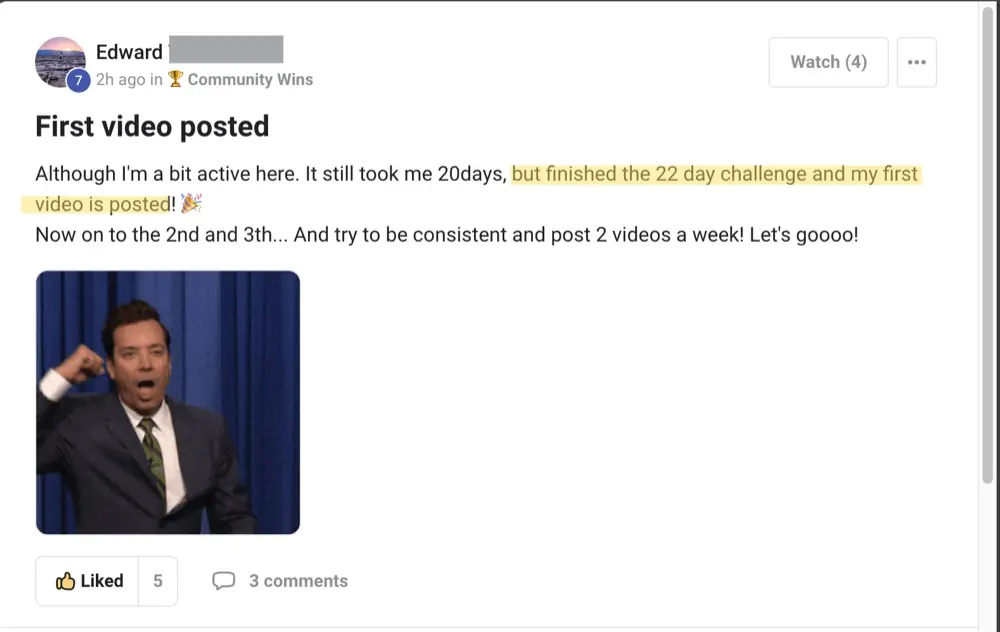 Win posted by Edward