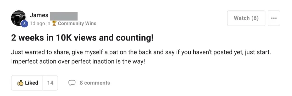 Win posted by James