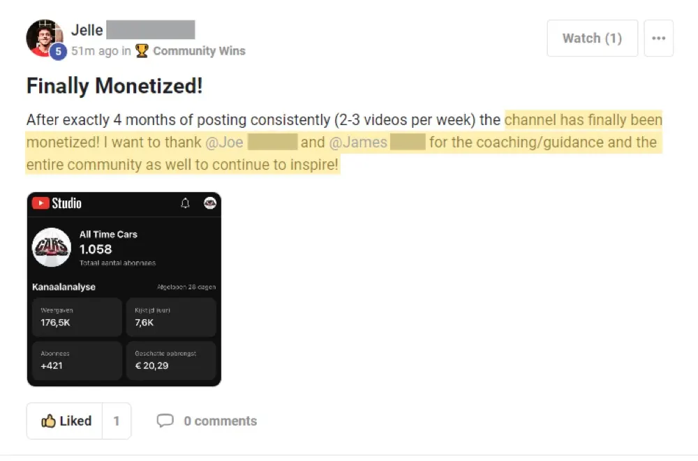 Win posted by Jelle