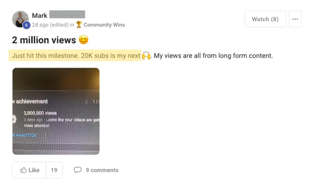 Win posted by Mark
