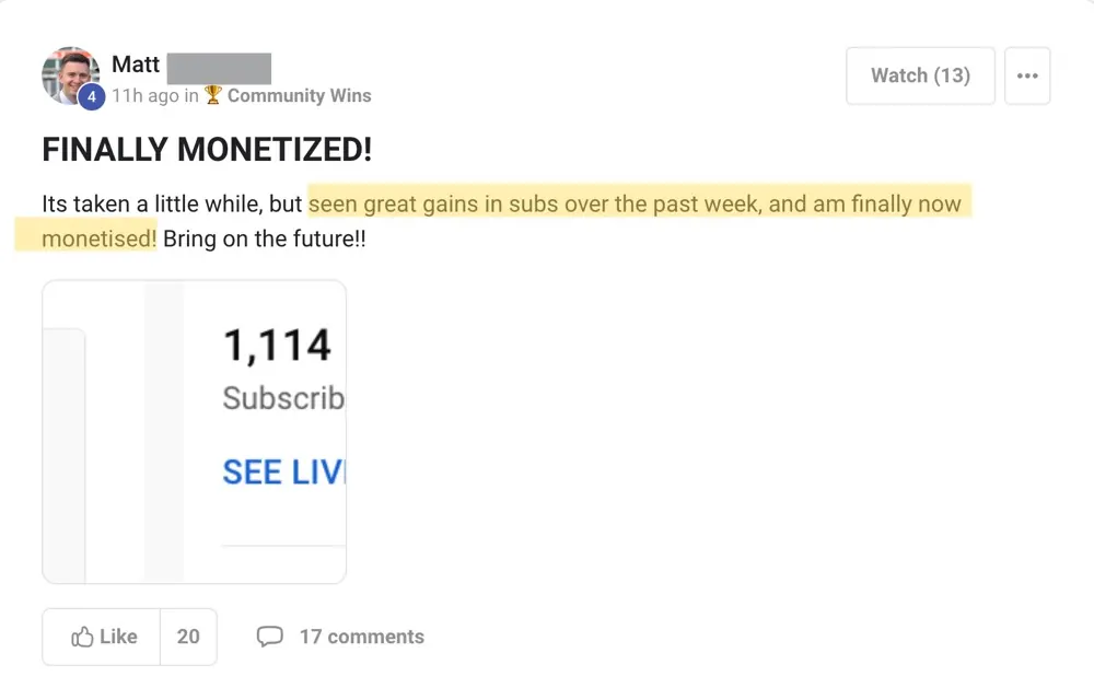 Win posted by Matt