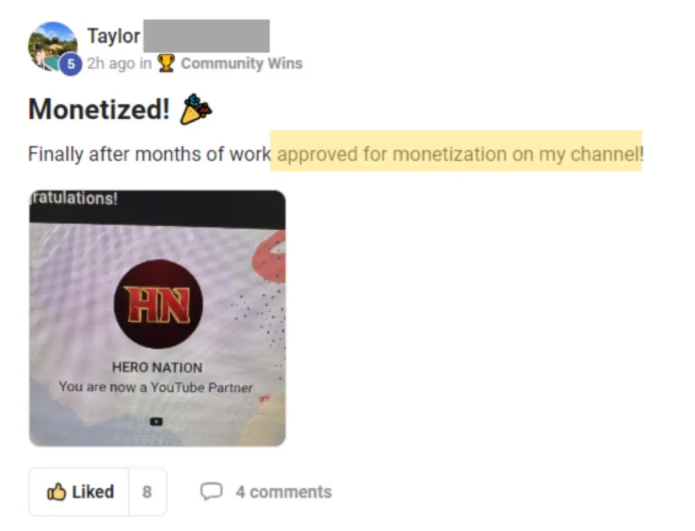 Win posted by Taylor