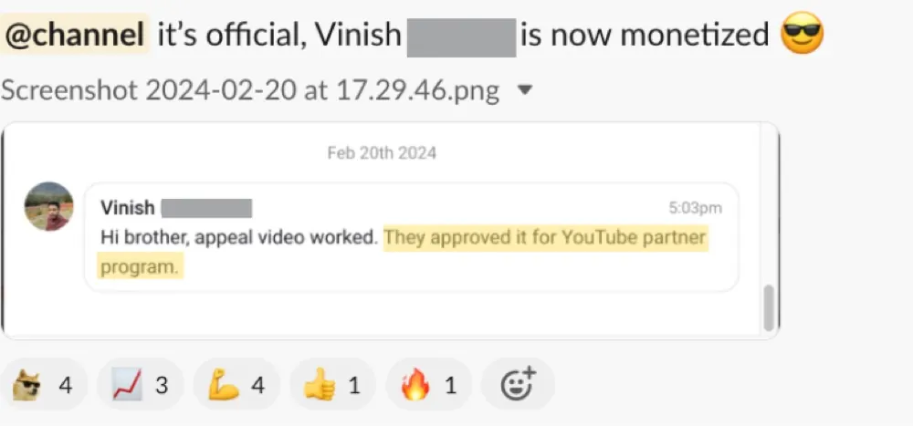 Win posted by Vinish